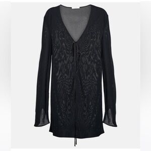 The Row Isara tie front jersey cardigan